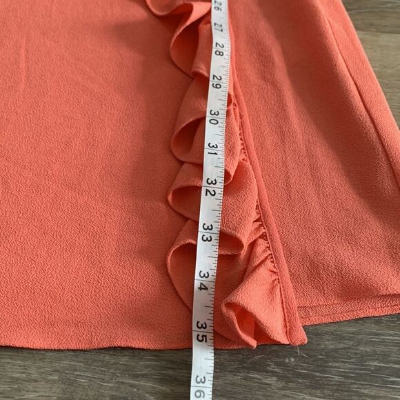1. State ruffle trim coral colored sleeveless dress sz 4 small - Picture 11 of 12